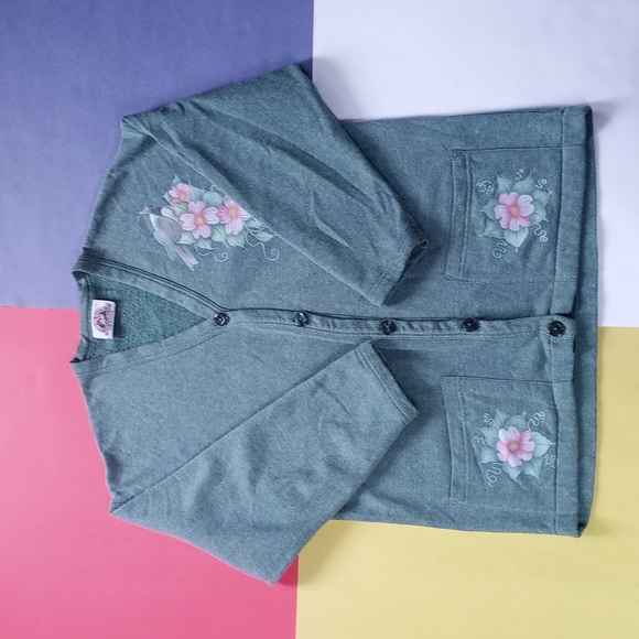 Vintage Floral Pattern Cardigan